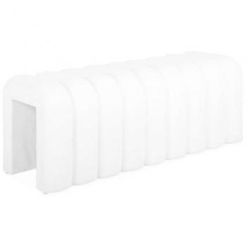 Sweeek Banc, bout de lit blanc contemporain tissu, design Blanc 114x45x40cm