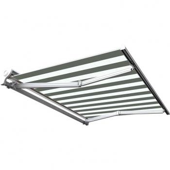 Toldo Semicofre Mano 2.5m x 2m: Blanco y Gris para Terrazas
