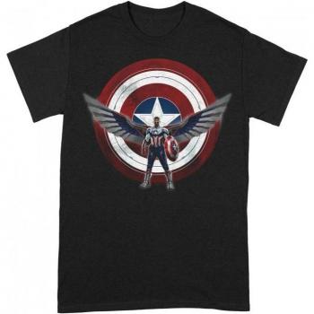 The Falcon and The Winter Soldier Unisex Adult Shield Chest Pose Captain America T-Shirt L black