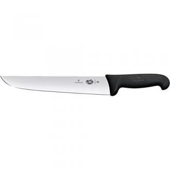 23 cm Victorinox Straight‑Blade Butcher Knife (Black) with Fibrox Handle