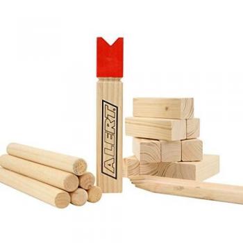 KUBB Wikinger Würfelsatz aus echtem Holz – 22 Teile