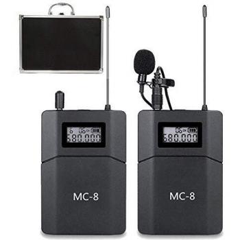 MC8 6 Canali UHF Lavalier Microfono a Bordo Camera