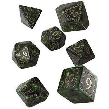 Q Workshop “Verdant Sigil” 7‑Piece Dice Kit