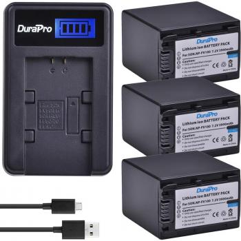 3900mAh NP-FV100 Voeding met Lader voor Sony FDR AX45