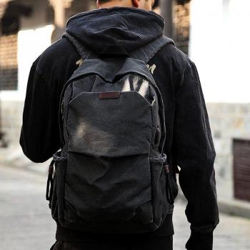Muzee Men's Black Travel Backpack with USB Port