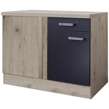 Eckunterschrank FLEX-WELL Antigua B/H/T: 110 cm x 86 cm x 57 cm, grau (anthrazit, san remo eiche)