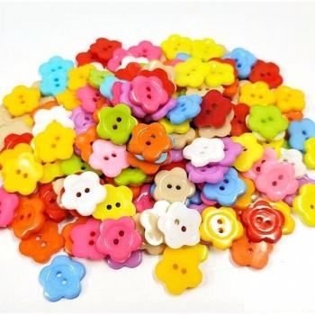 CNCRAFT 50 Botones de Flor Coloridos 10mm para Costura