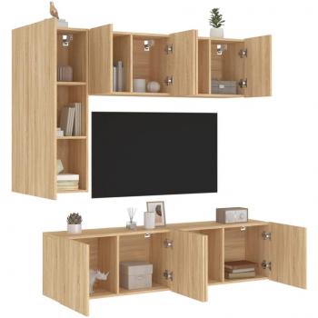 Armoires TV Suspendues 5 pcs Bois d'Ingénierie
