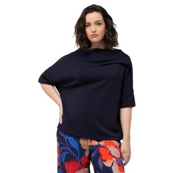 Ulla Popken Sweatshirt „Halbarm‑Stehkragen“ – Oversized mit Zierfalten