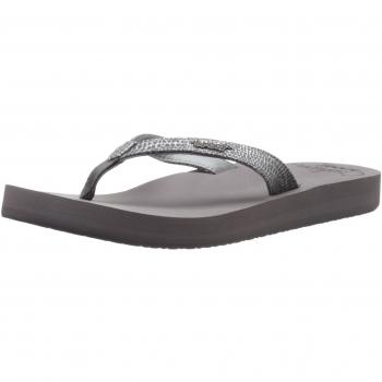 Reef Star Cushion Sassy Damen-Zehentrenner in Beige und Gunmetal Farbtöne