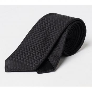 Emporio Armani Cravatta Uomo in seta con jacquard Nero Taglia OS