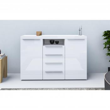 Weißes Highboard Durban, Breite 139 cm von Borchardt