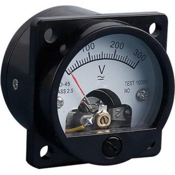 Round Dial Analog AC Voltmeter 0-300V