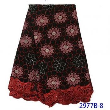 African Lace Fabric in Navy Blue