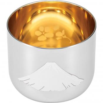 Yokoyama Temp‑Sense 100 mL Beverage Vessel – Inochi Red Fuji, Inner Gold Plating & Sakura Accents