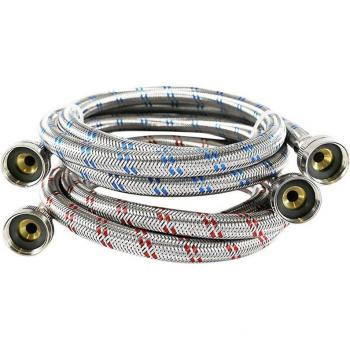 Kit de Tuyaux en Acier Inoxydable pour Lave-Linge