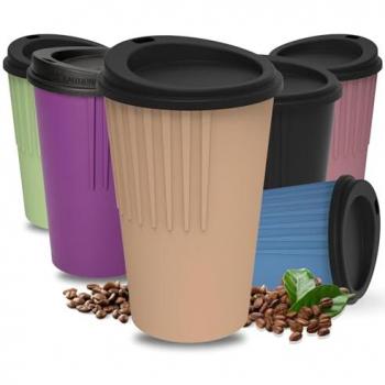 Riffel Kaffeebecher 300 ml – langlebiger To‑Go‑Becher in Braun/Schwarz