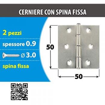 Bisagras Cuadradas Niquel-Hierro 50mm x 50mm, Tapón Fijo (2pcs)