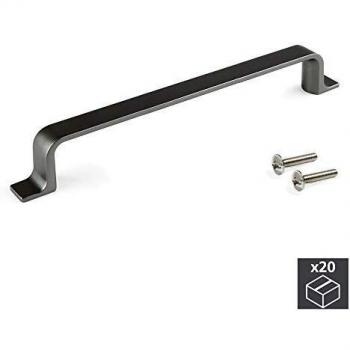 Tirador de baño Emuca, CC 160mm, color titanio, 20 piezas
