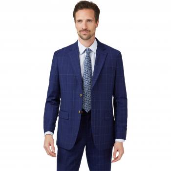 Jeff Banks Navy Checked Suit Jacket