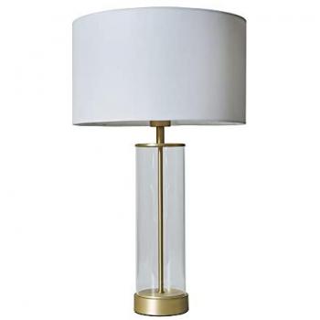 Contemporary Matt Gold and Clear Tube Table Lamp