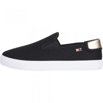 Tommy Hilfiger Slip‑On Freizeitschuh VULC Canvas – Schwarz