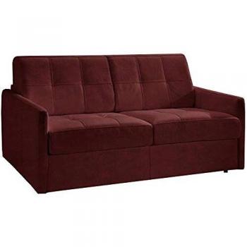 Canapé Convertible Cube Italian Spirit en Microfibre Bordeaux 140 cm – Sommier Express