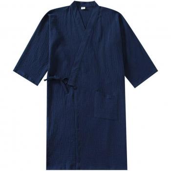 Japanese-Style Cotton Bathrobe for Men