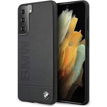 Cover per Samsung Galaxy S21 Plus con logo BMW e scritta, in pelle, color: dark blue