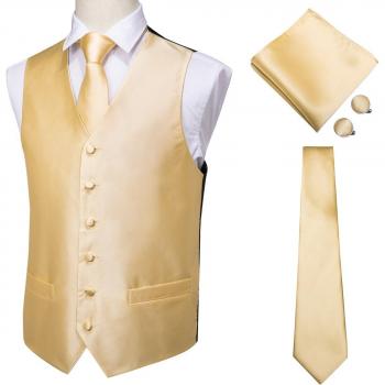 Chaqueta Formal Hi‑Tie de Seda Amarilla