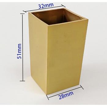 Couvre-jambes carrés en alliage de zinc doré 32*28*51mm