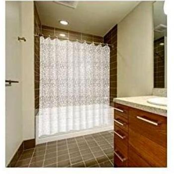 Rideau PVC Blanc Caldea 180 cm x 200 cm