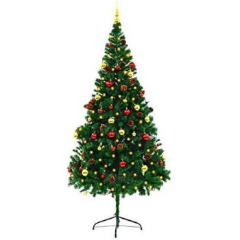 Albero di Natale Verde Artificiale 2,1 m con Addobbi Luminosi – VidaXL