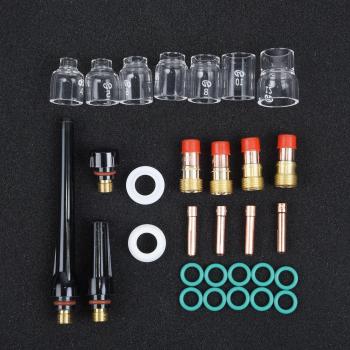 30Pcs TIG Welding Torch Stubby Gas Lens 12# Pyrex Cup Set for WP-17/18/26