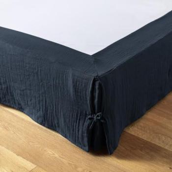 Gaze de Coton Minuit – Cache‑sommier Nouettes 140x190 cm – Ourea & Altobuy