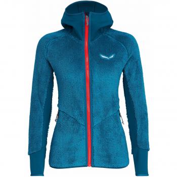 Chaqueta SALEWA Puez Warm PL W FZ HDY, Forro Polar con Capucha para Mujer, 00-0000026627, BLU