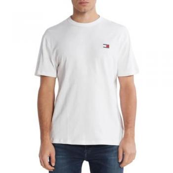 Camiseta Hombre Tommy Jeans Reg Badge en Blanco, Manga Corta, Eco‑Friendly