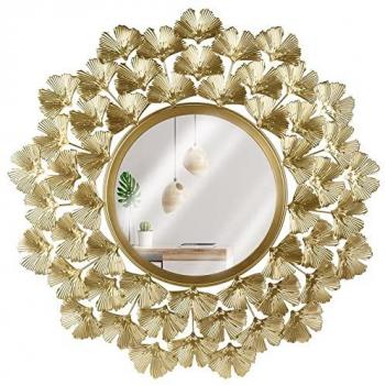 Miroir rond avec cadre doré