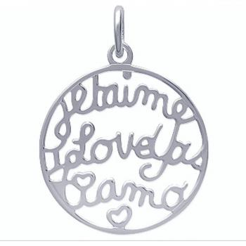 Collier Argent 'Love' 20 mm