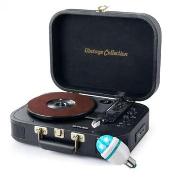 Muse MT‑201 GLD Platine Vinyle – Audio 3 vitesses, Wi‑Fi, Enceintes 2×5 W Black Gold