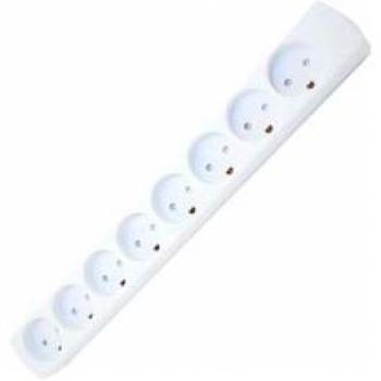 Multipresa 8 porte con sicurezza per bambini e terra bianca