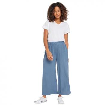 M&Co Women's Acid Wash Culottes, Blue, Size 18