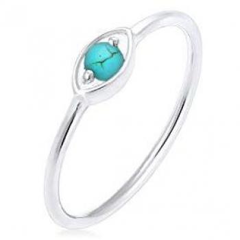 Fingerring ELLI Evil Eye Talisman Symbol mit Türkis 925 Silber Gr. 58