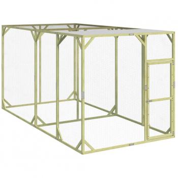Poulailler en bois de pin massif imprégné 200x400x200 cm