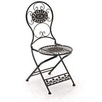 Sedia relax per giardino con braccia metalliche in bronzo