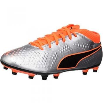 Puma ONE 4 FG Performance Boots – Men’s Silver/Orange – UK 6.5