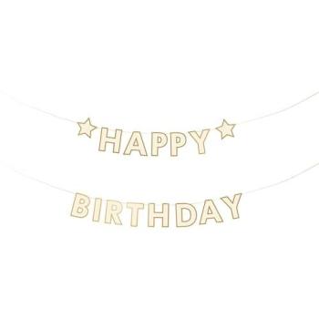 Happy Birthday Gold‑Girlande 2 m – 10 Flammen