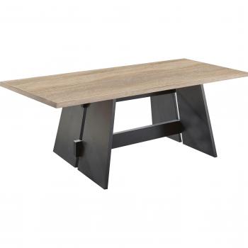 Mäusbacher Couchtisch schwarzstahl/eiche sägerau 140x45x70 cm