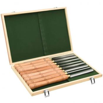 VidaXL Pack d'outils de tournage 8 pièces acier rapide