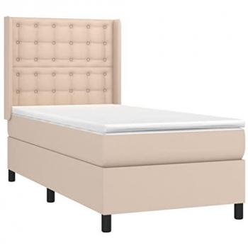 VidaXL Boxspringbett mit Matratze und LED in Cappuccino-Braun 80x200 cm